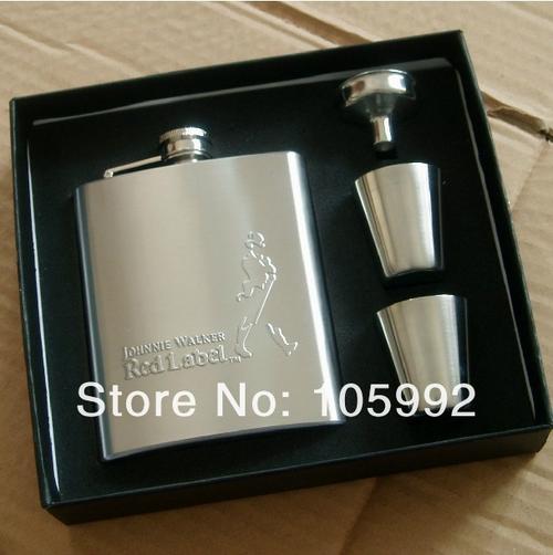 Flasks - Johnnie Walker Red Whiskey Flask With Accessories