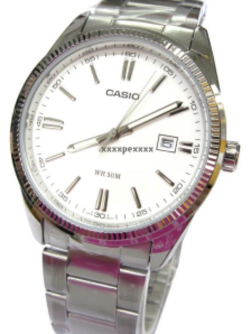 White Casio Stainless Steel Band Watches Men's Date Analog Quartz