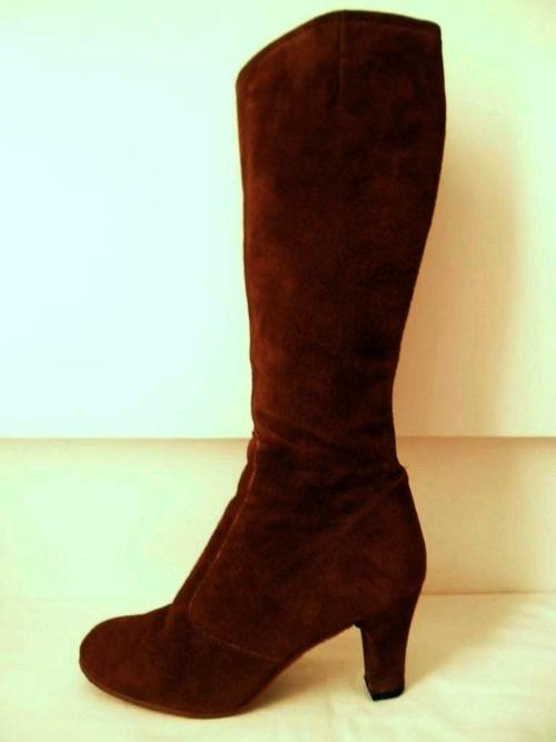 HUSH PUPPIES* BROWN GENUINE SUEDE LEATHER BOOTS, SIZE 5, ALMOST LIKE ...